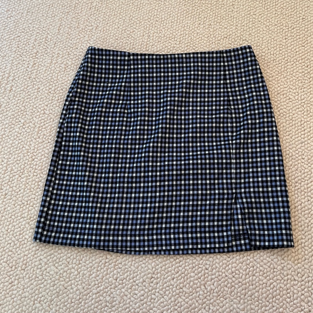 Classic Blue and Black Plaid Mini Skirt